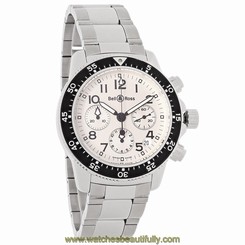 Bell & Ross Pilot Mens Swiss Chronograph Automatic Watch BR-PS-S-WH-BR