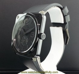 Bell & Ross BR-S 98 All Black Ceramic Phantom Watch 39mm Black Rubber Quartz