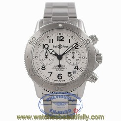 Bell & Ross Diver 300 Chronograph Stainless Steel White Dial D300-WTE-SB