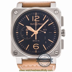 Bell & Ross BR03-94 Golden Heritage Chronograph BR0394-ST-G-HE/SCA Mens Watch