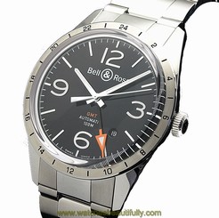 Pre-Owned Bell & Ross Vintage BR123 GMT SS Men's Auto Watch BRV123-BL-GMT/SST,MR