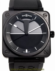 Bell Ross BR01 Horizon Auto PVD Steel Black Strap Mens Watch BR01-92-Horizon