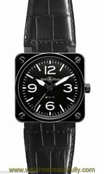 Bell & Ross BR01-92-CERAMIC Alligator 46mm Black Dial B&P New Ret:$ 5,600.00