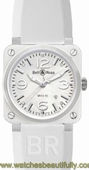 BR-03-92-WHITE-CERAMIC BELL & ROSS AVIATION BRAND NEW WHITE AUTOMATIC WATCH