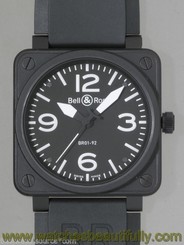 Bell & Ross BR01-92-CARBON 46mm Black PVD Stain Black Dial B&P New Ret:$4,600.00