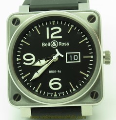 Bell & Ross BR01-96 Aviation Type Big Date Automatic Mens Watch w/ Box & Papers 845960025331