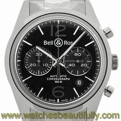  Used[A] Watch Men Bell & Ross Officers Black BR126-94-SP Self winding SS P7A