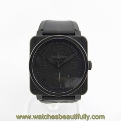 Pre-Owned Bell & Ross Phantom PVD/Rubber Black Dial Men's Auto Watch BR03-92,MR