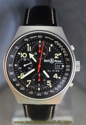 Bell & Ross by Sinn 144 GMT ST Space 2 Automatic Chronograph Watch Tachymeter