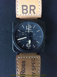 Bell & Ross Aviation BR0394 Heritage Carbon Chronograph Black Dial Watch 845960024143