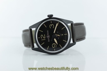 Bell & Ross BR123 Heritage Black Dial on Calfskin Strap
