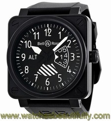 Bell & Ross BR0196 Altimeter Black PVD Automatic Strap Watch Retail $5,500 845960037914