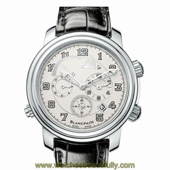 BLANCPAIN LEMAN 2041-1542M-53B GENTS BLACK LEATHER 40MM WHITE GOLD CASE WATCH