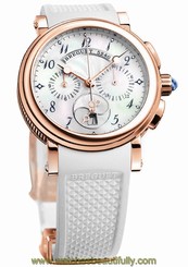 Breguet Marine Chronograph Ladies 18kt Rose Gold 8827br/52/586 Retail: $35,200
