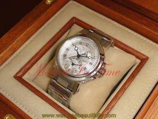 Breguet Marine Automatic Dual Time StainlessSteel 42mm Silver Dial 5857ST/12/SZ0