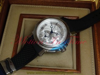 Breguet Marine Automatic Dual Time Stainless Steel 42mm On Rubber 5857ST/12/5ZU