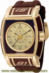 Invicta 12598 Gold-tone/Brown S1 Touring Edition Swiss Made Strap Mens Watch