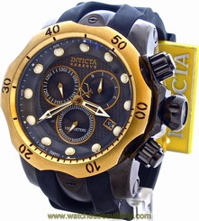 INVICTA MENS RESERVE VENOM 18kt GOLD CHRONO 1000M DIVER $1995 16154