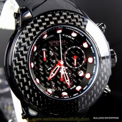 Invicta Reserve Carbon Fiber Collection Black Chronograph 52mm Swiss Watch New
