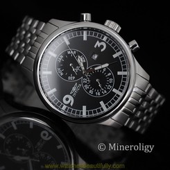 Invicta Specialty Black Dial Swiss Quartz Month 24 hr Stainless Steel Mens Watch