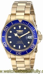 Invicta Men's 8930 Pro Diver Analog Automatic 18k Gold Ion-Plated SS Watch 843836089302