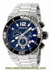 Invicta 80238 Pro Diver Chronograph Stainless Steel Bracelet Black Dial Watch