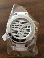 MICHELE TAHITIAN JELLY BEAN ZEBRA WHITE CHRONOGRAPH WOMEN WATCH MWW12F000055 NIB