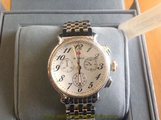 Michele Ladies Fluette TwoTone Gold/Silver Diamond Watch MWW24A000007