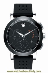 Movado 0606545 New Museum Sport Chronograph Black PVD-Finished Subdials Rubber 722631418473