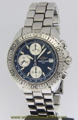 Breitling Aeromarine Shark Chronograph Stainless Steel Blue Mens Watch A13051