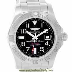 Breitling Aeromarine Avenger II Seawolf Black Dial Mens Watch A17331