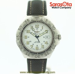 Breitling Colt M50036 White Dial Stainless Steel Leather Swiss Quartz Mens Watch