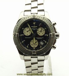 BREITLING A73380 COLT CHRONO 41MM CASE BLACK DIAL MENS WATCH