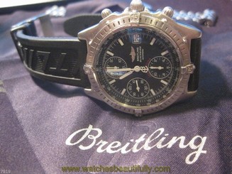 Polished BREITLING Chronomat Black Bird Steel Automatic Watch A13350 (BF095148)