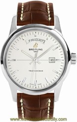 A4531012/G751-739P BREITLING TRANSOCEAN DAY DATE NEW & AUTHENTIC MENS WATCH