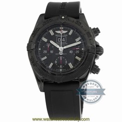 Breitling Blackbird LE M4435911/BA27 Auto 44mm Black Steel Mens Strap Watch Date