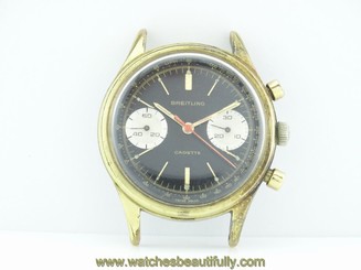 Vintage Breitling Cadette 1159 electro gold-plated chronograph working MINT RARE
