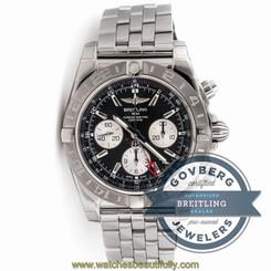 Breitling Chronomat 44 GMT Automatic Chrono Steel Bracelet Watch AB042011BB56
