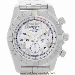 Breitling Chronomat 01 White Dial Steel Mens Watch AB0110 Unworn