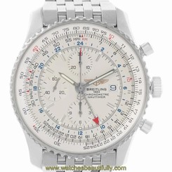 Breitling Navitimer World Silver Dial Steel Automatic Watch A24322