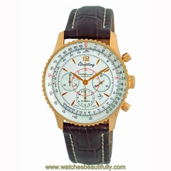 BREITLING 18K Rose Gold Navitimer Montbrillant Chronograph H41030 Box Warranty