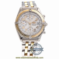 Breitling Chronomat D13050.1 Auto Steel Yellow Gold Mens Bracelet Watch Date