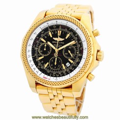 BREITLING 18K Yellow Gold 48mm Bentley Motors Chronograph K25362 Warranty MINTY