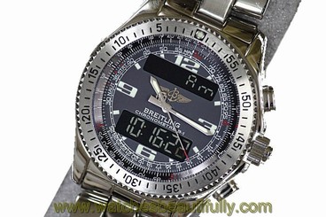 Pre-Owned BREITLING B-1 Chrono SS Grey Dial Men's Quartz Wristwatch A78362, MR