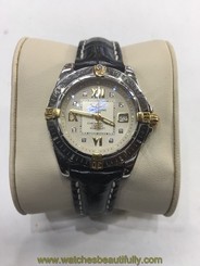 Breitling Galactic Ladies diamond dial two tone. 18kt and stainless steel A71356