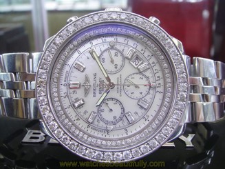 Authentic BREITLING Bentley Motors Diamond MOP Mens Watch w/ Box - Special Ed.