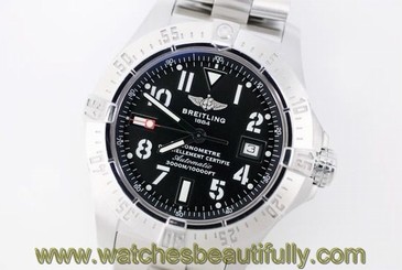 Pre-Owned BREITLING Avenger Seawolf Men's Black A17330 Automatic Watch, MD