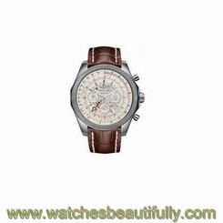 Breitling Bentley B04 GMT Automatic Steel Brown Leather Watch AB043112/G774