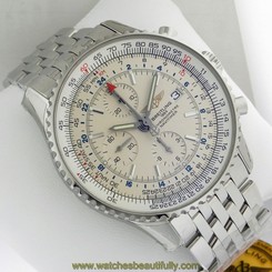 Breitling Navitimer World Chrono 46mm a2432212 Silver Dial Bracelet Ret: $7,940 845960002325