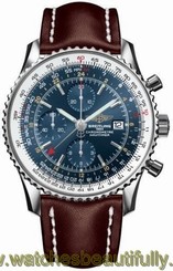 Breitling Navitimer World 46mm Steel/Leather Men's Watch A2432212/C651-444X